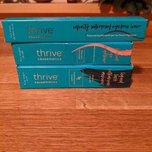 Thrive Causemetics mascara, brow liner, brightener
